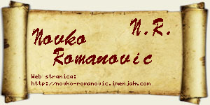 Novko Romanović vizit kartica